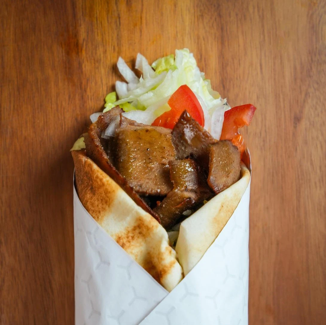 Delicious beef donair wrap at Captain Shawarma in Edmonton, AB